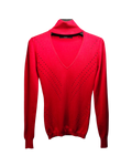 Guess Red Cut-Out Mock Neck Sweater