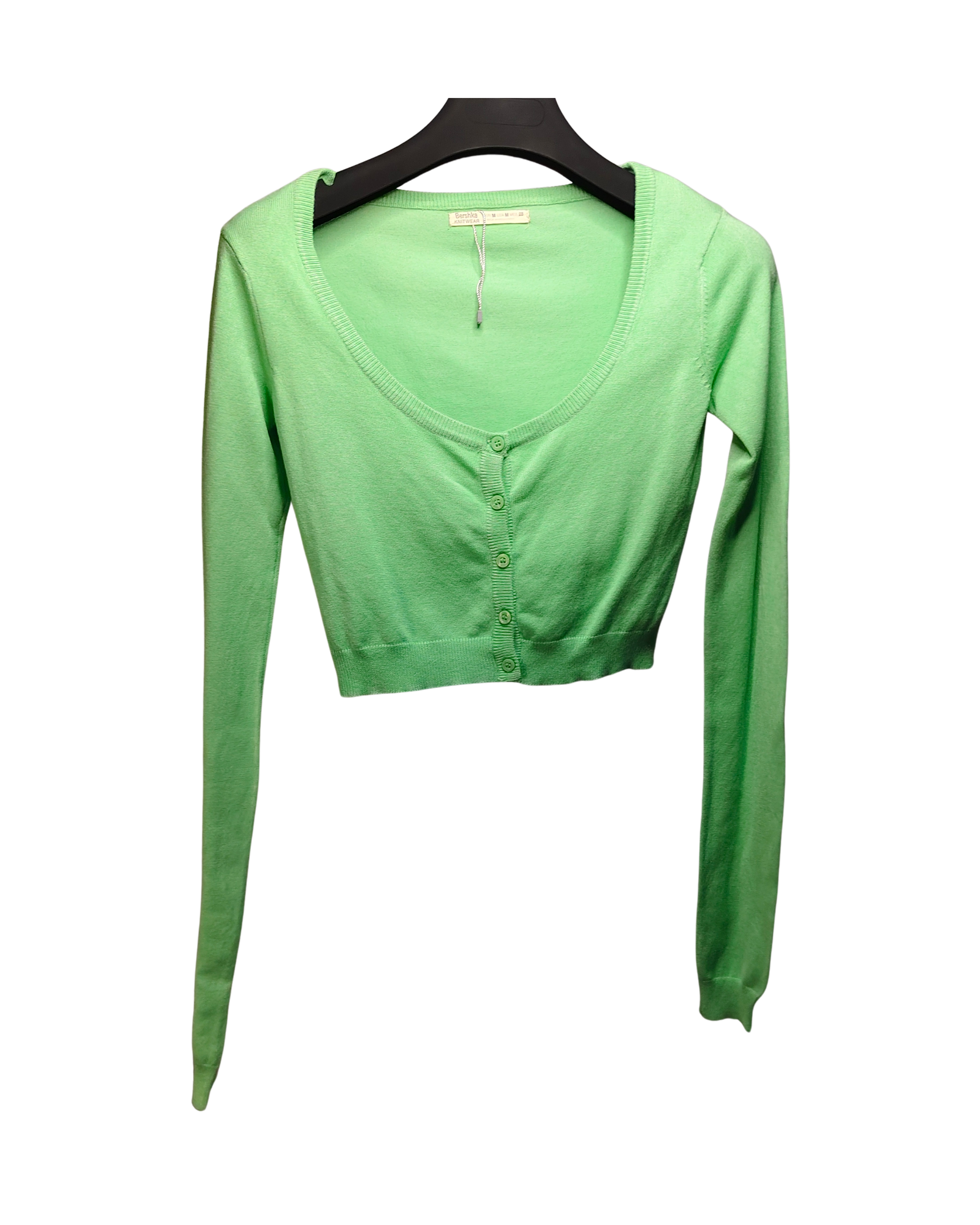 Lime Green Cropped Cardigan