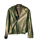 Forest Green Faux-Leather Moto