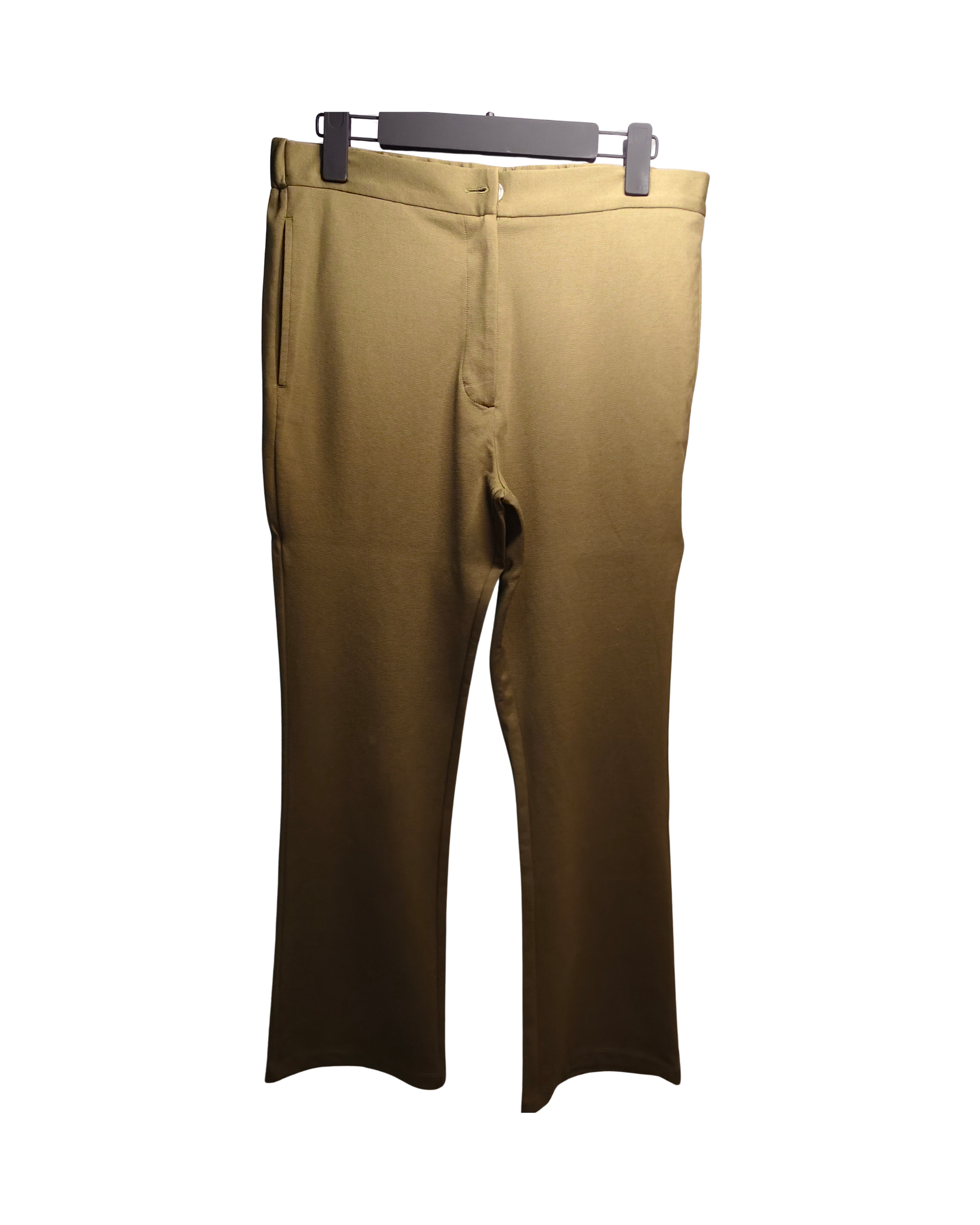 Beige Straight-Leg Trousers