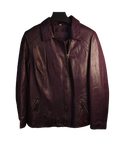 Burgundy Genuine Leather Zip Jacket