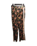 Floral Velvet Wide-Leg Track Pants