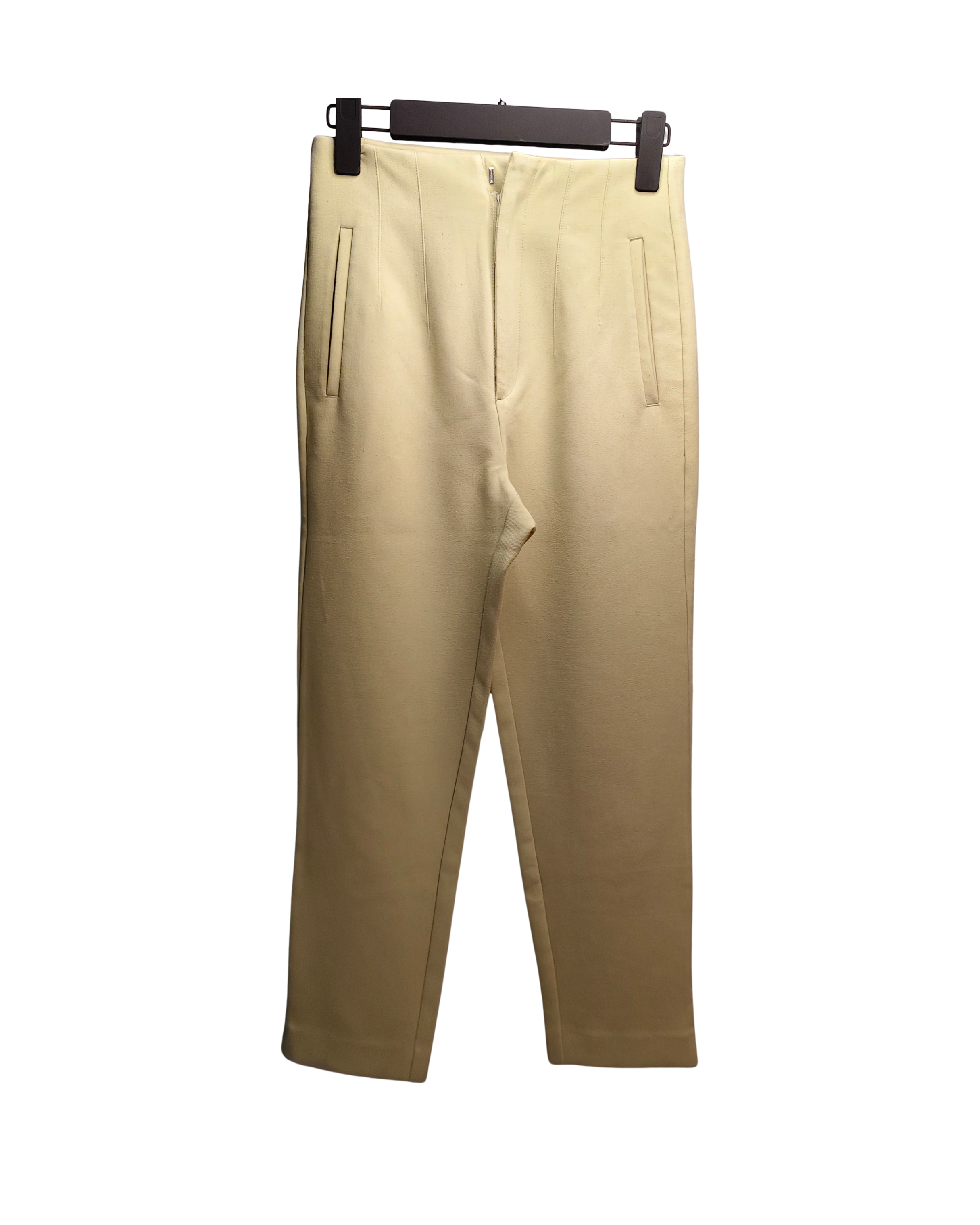 Cream High-Waisted Tailored Trousers