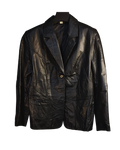 Black Genuine Leather Classic Blazer Jacket