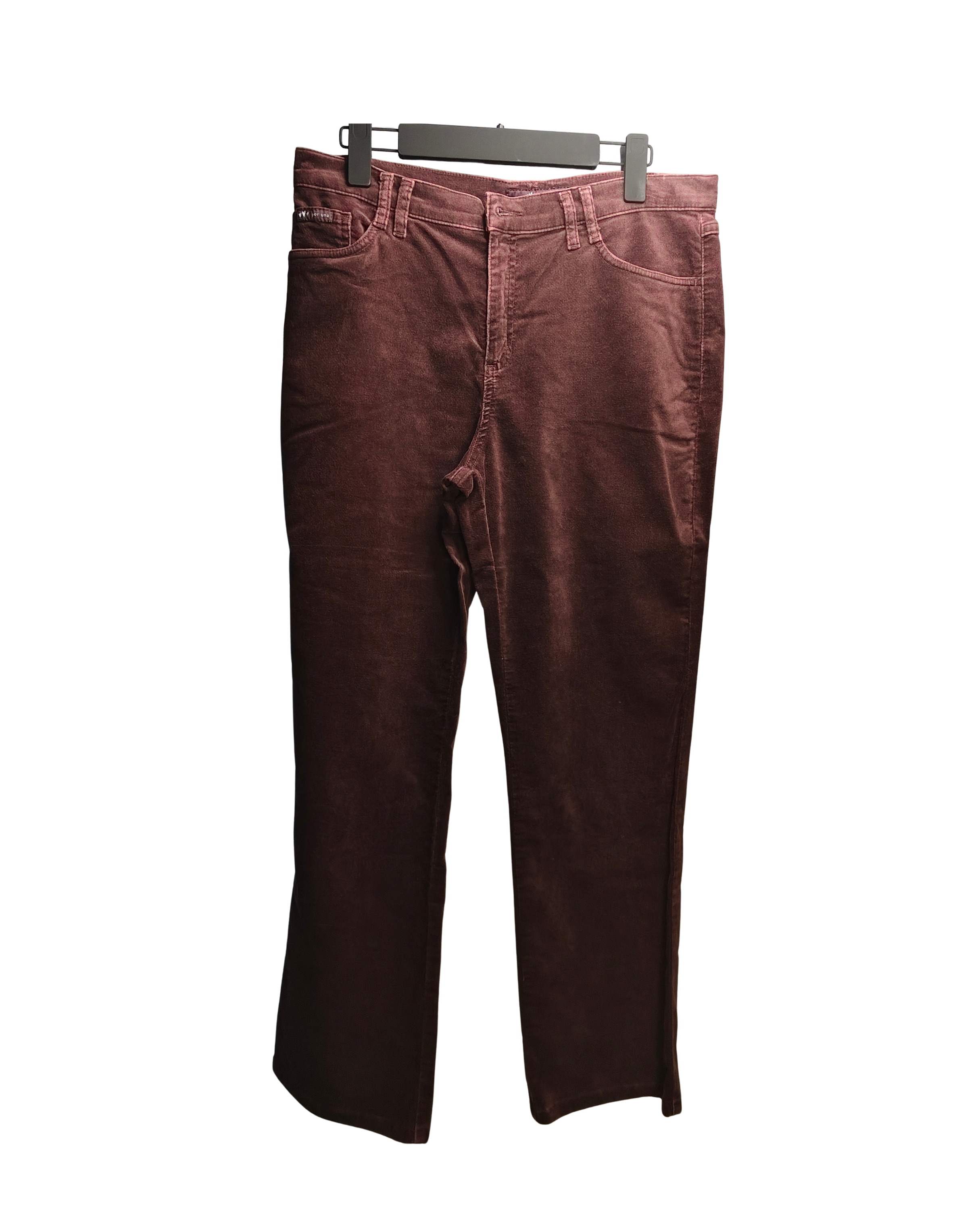 Burgundy Corduroy Straight-Leg Pants