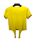 Yellow Tie-Front Crop Tee