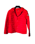 Red Hooded Down-Style Jacket
