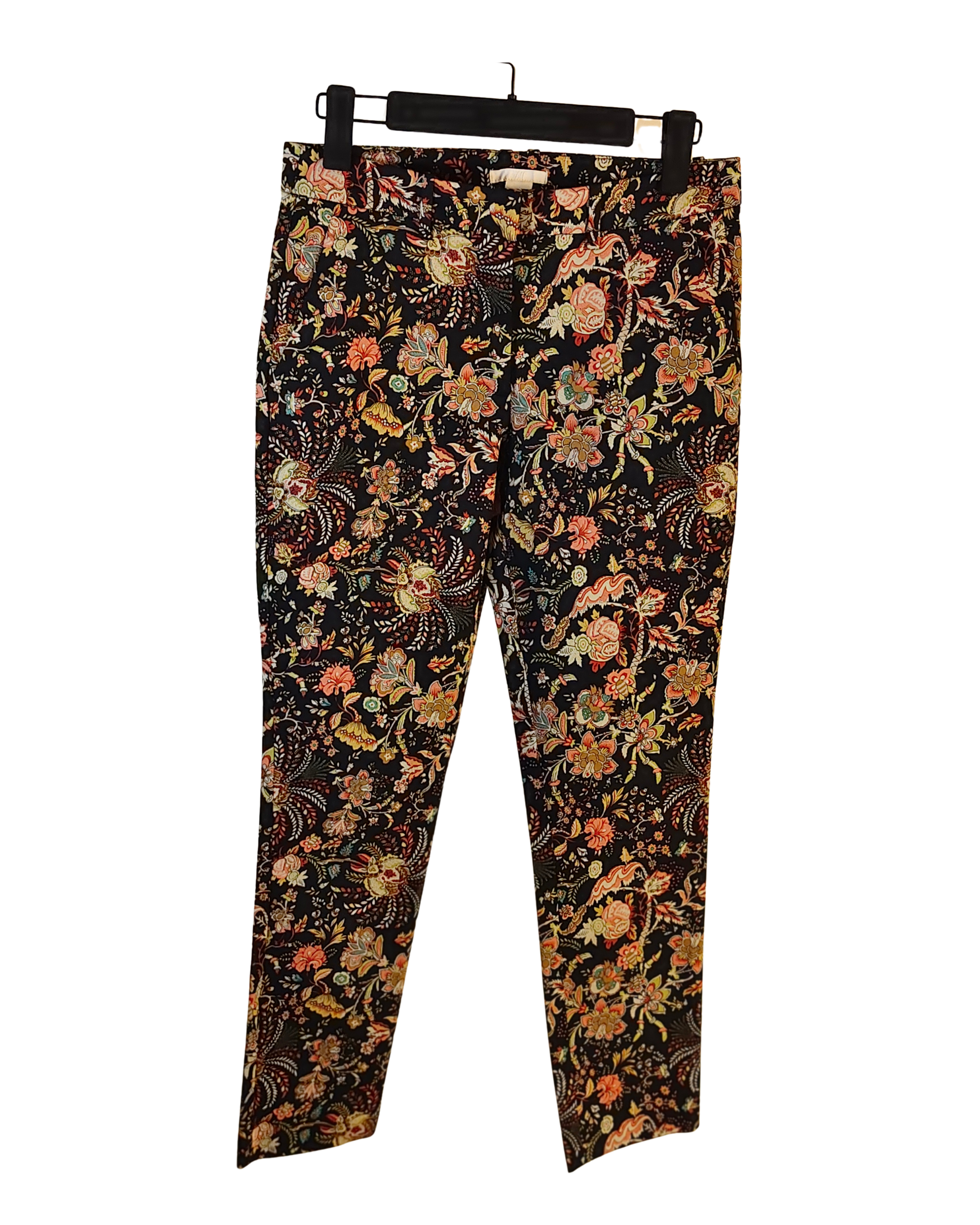 Ornate Botanical Print Tapered Trousers