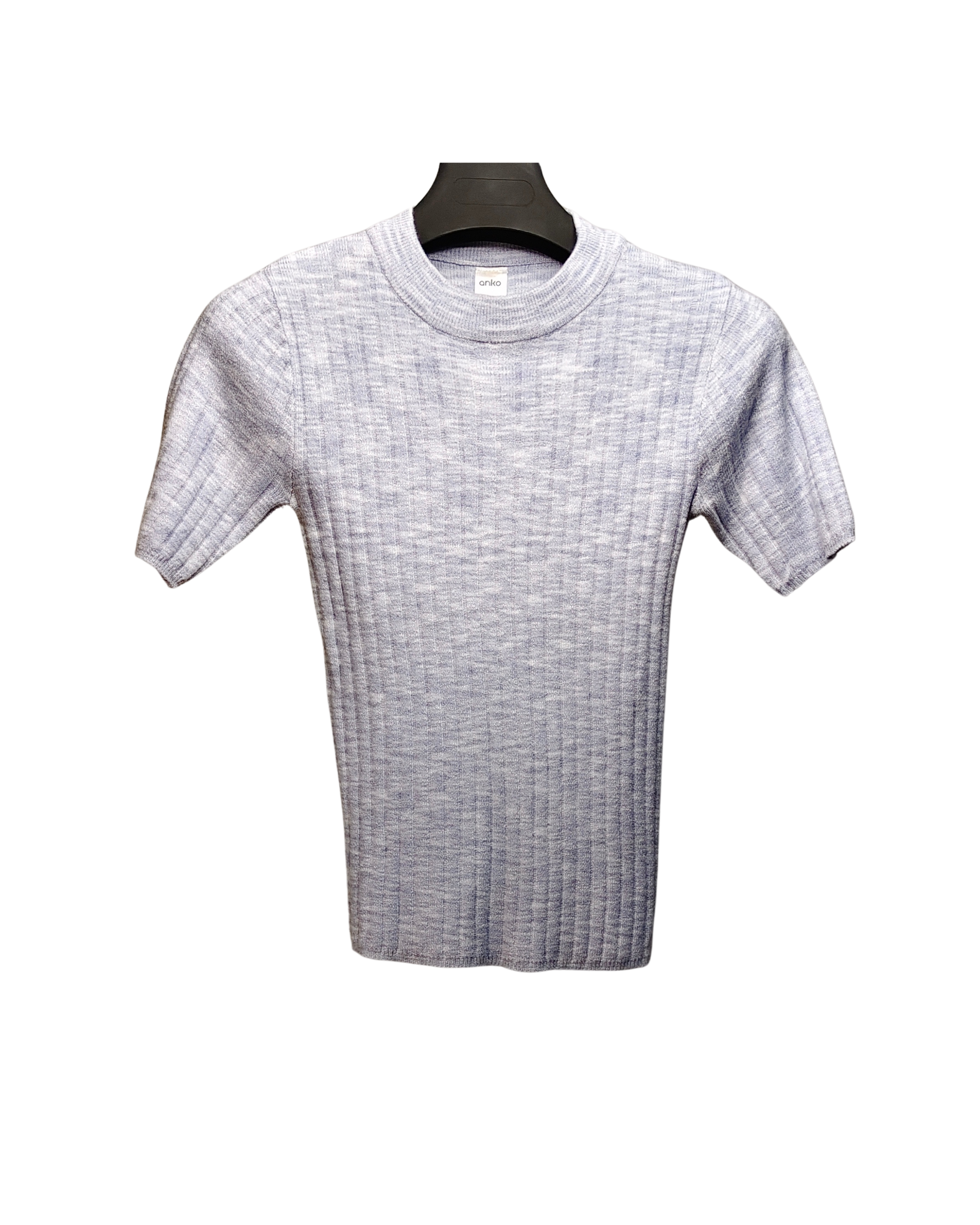 Heathered Blue Ribbed Tee