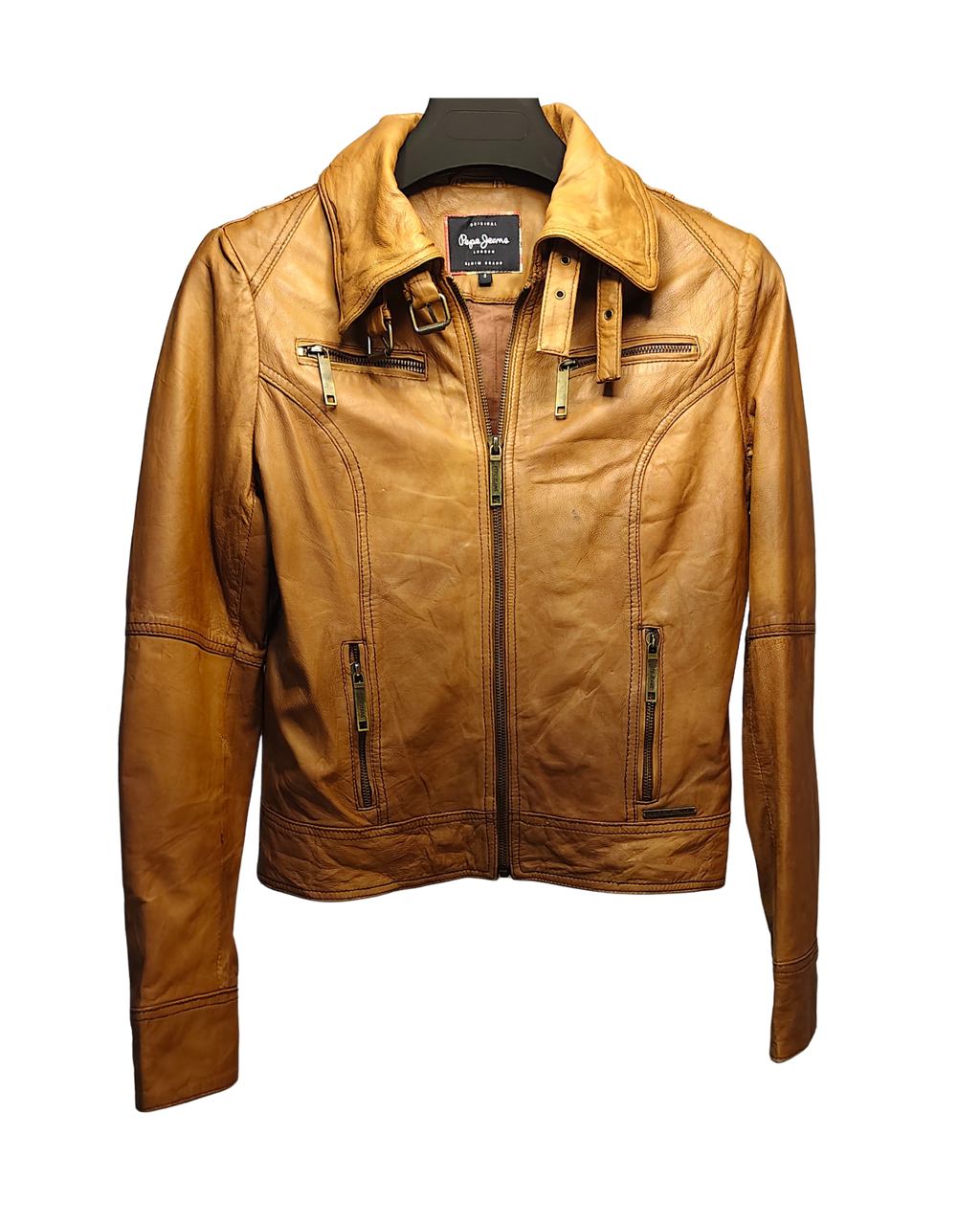 Vintage Tan Genuine Leather Jacket