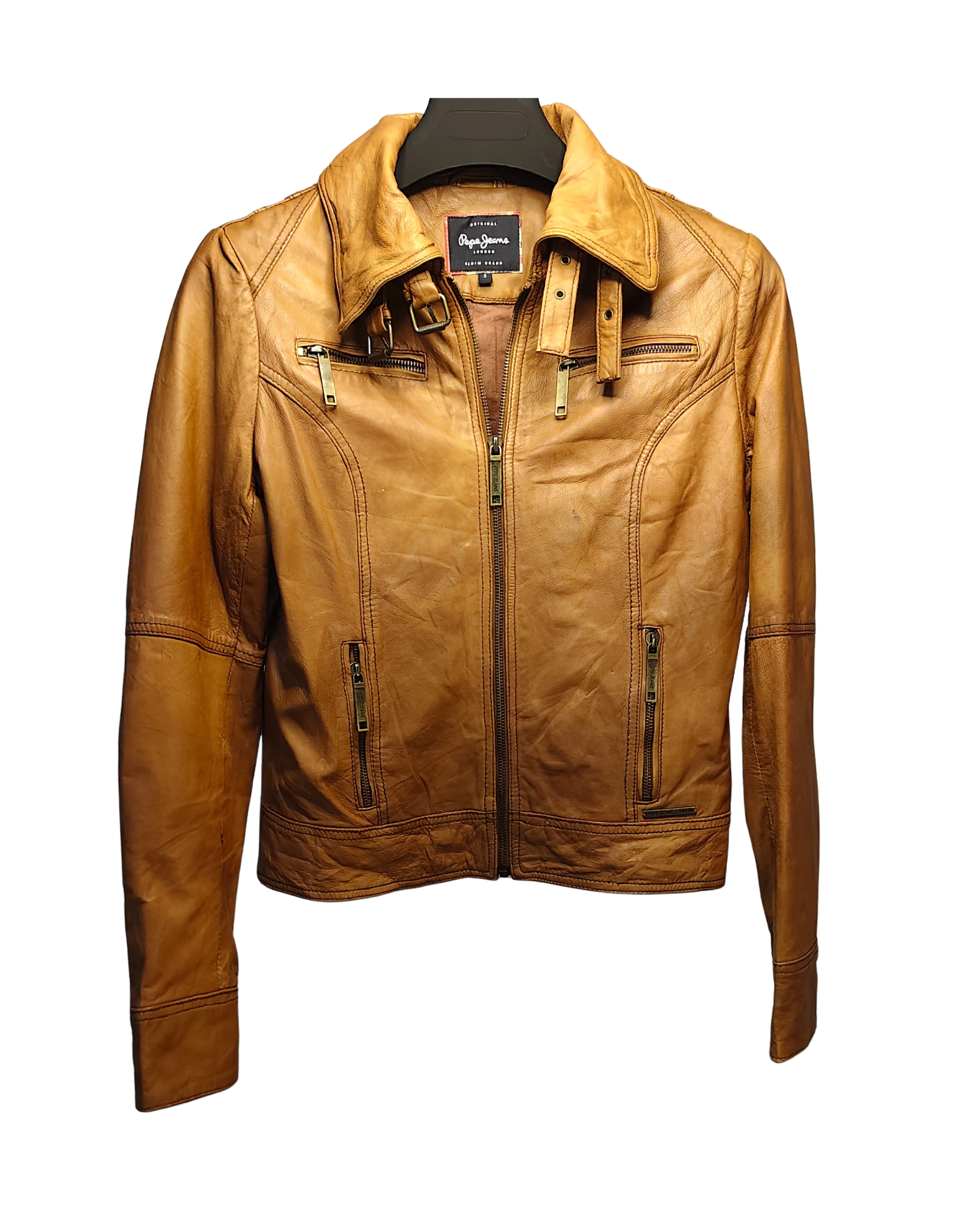 Vintage Tan Genuine Leather Jacket