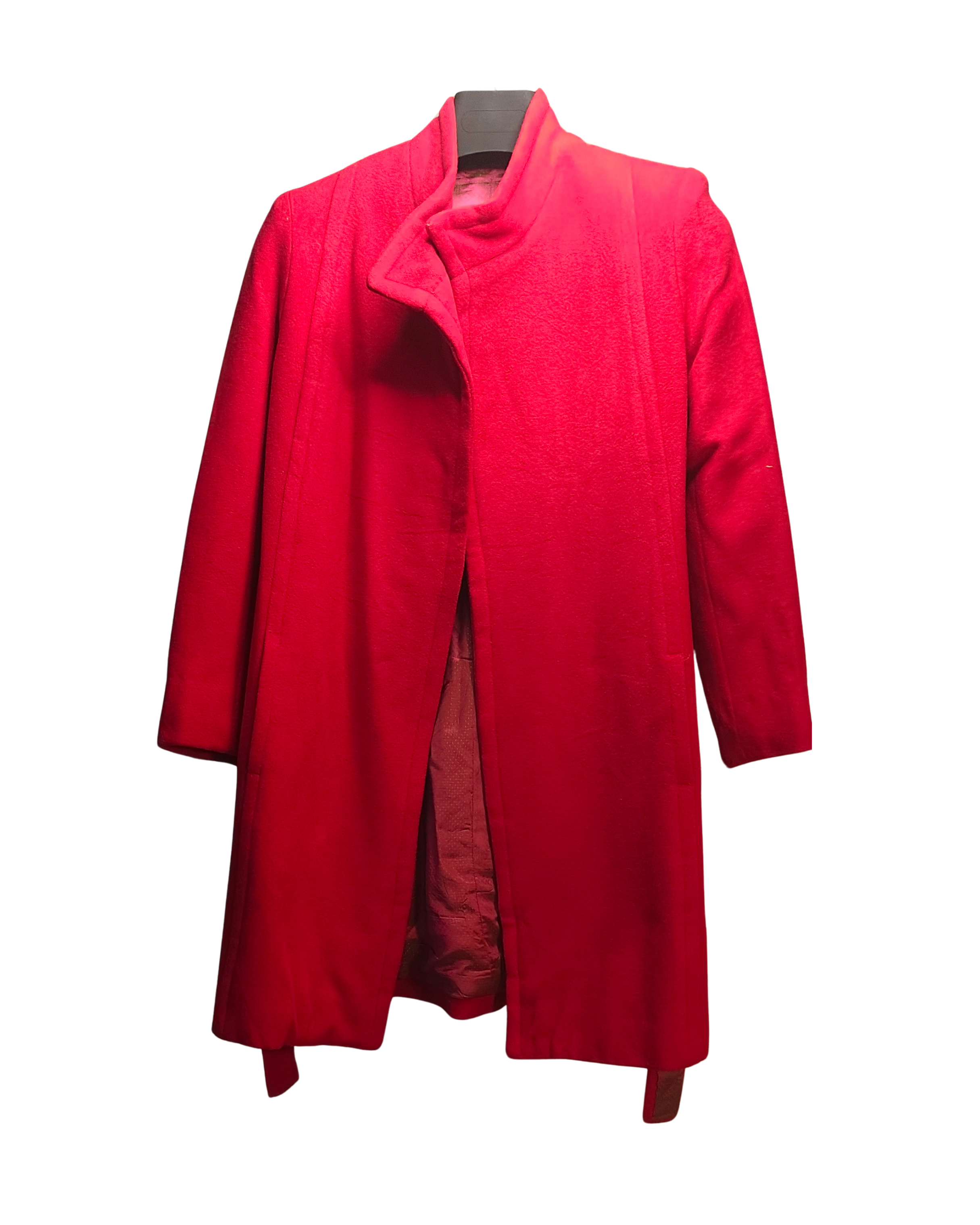 Crimson Wool Wrap Coat