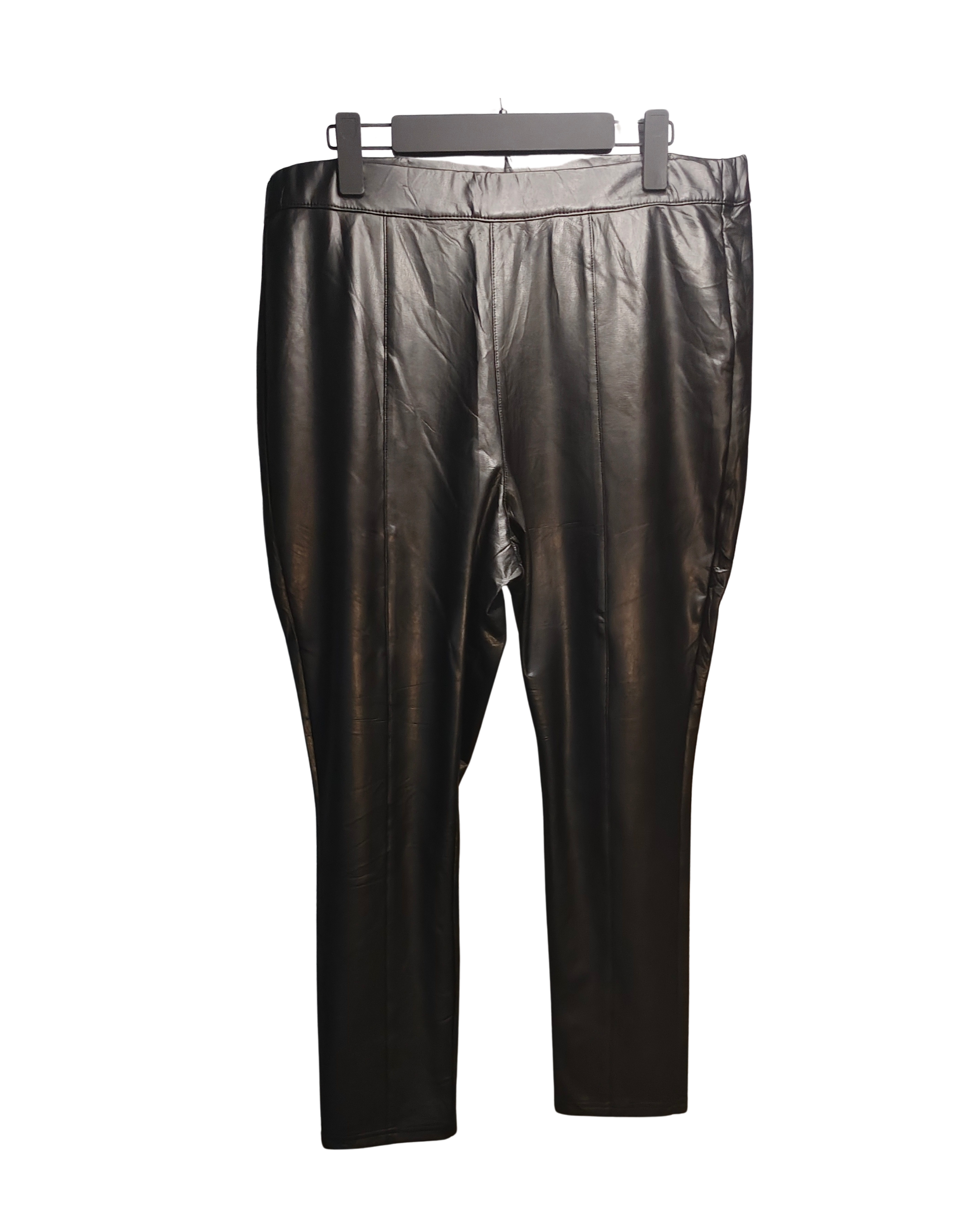 Seamed Obsidian Vegan Leather Trousers