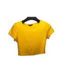 Mustard Yellow Ribbed Crop Top