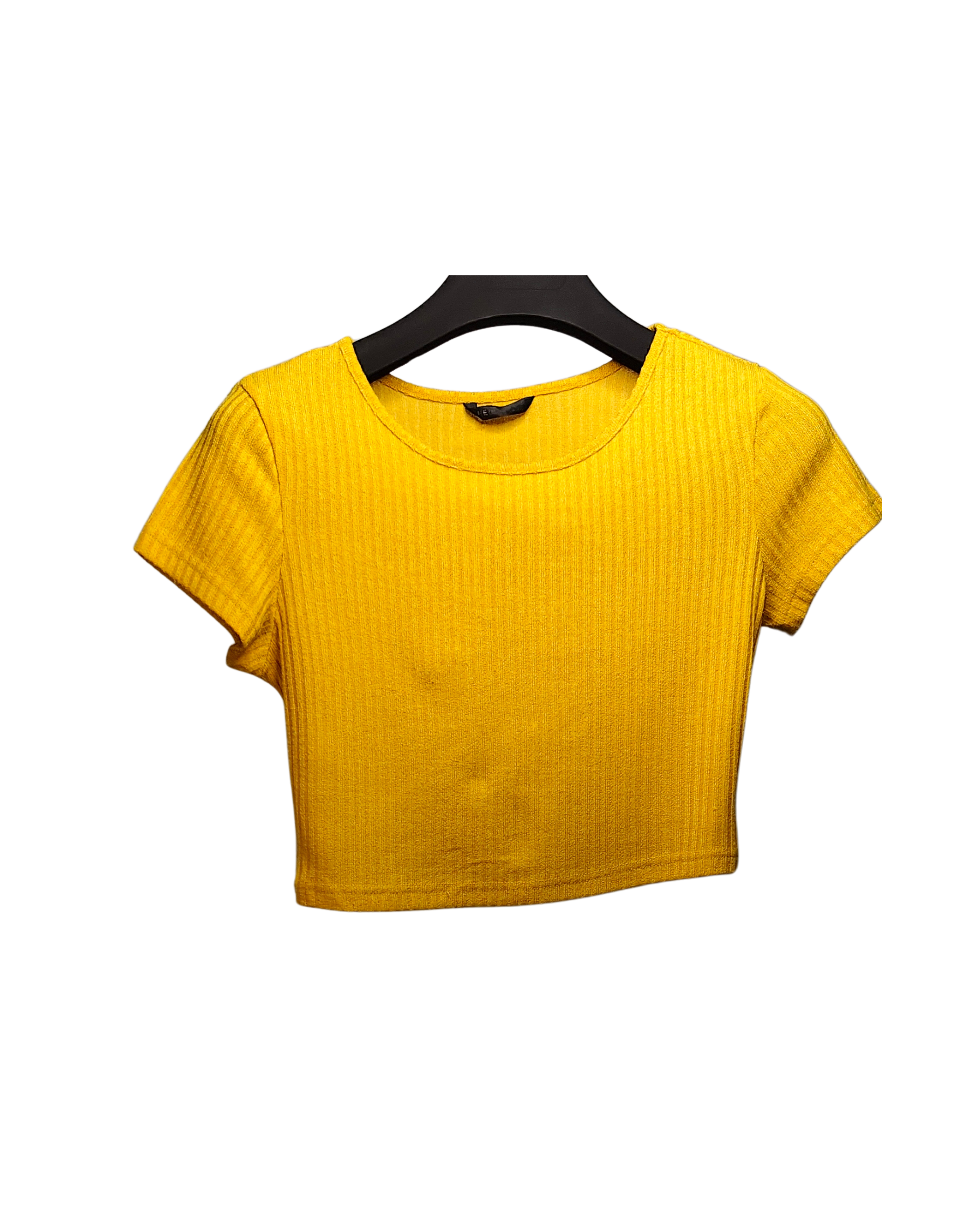 Mustard Yellow Ribbed Crop Top