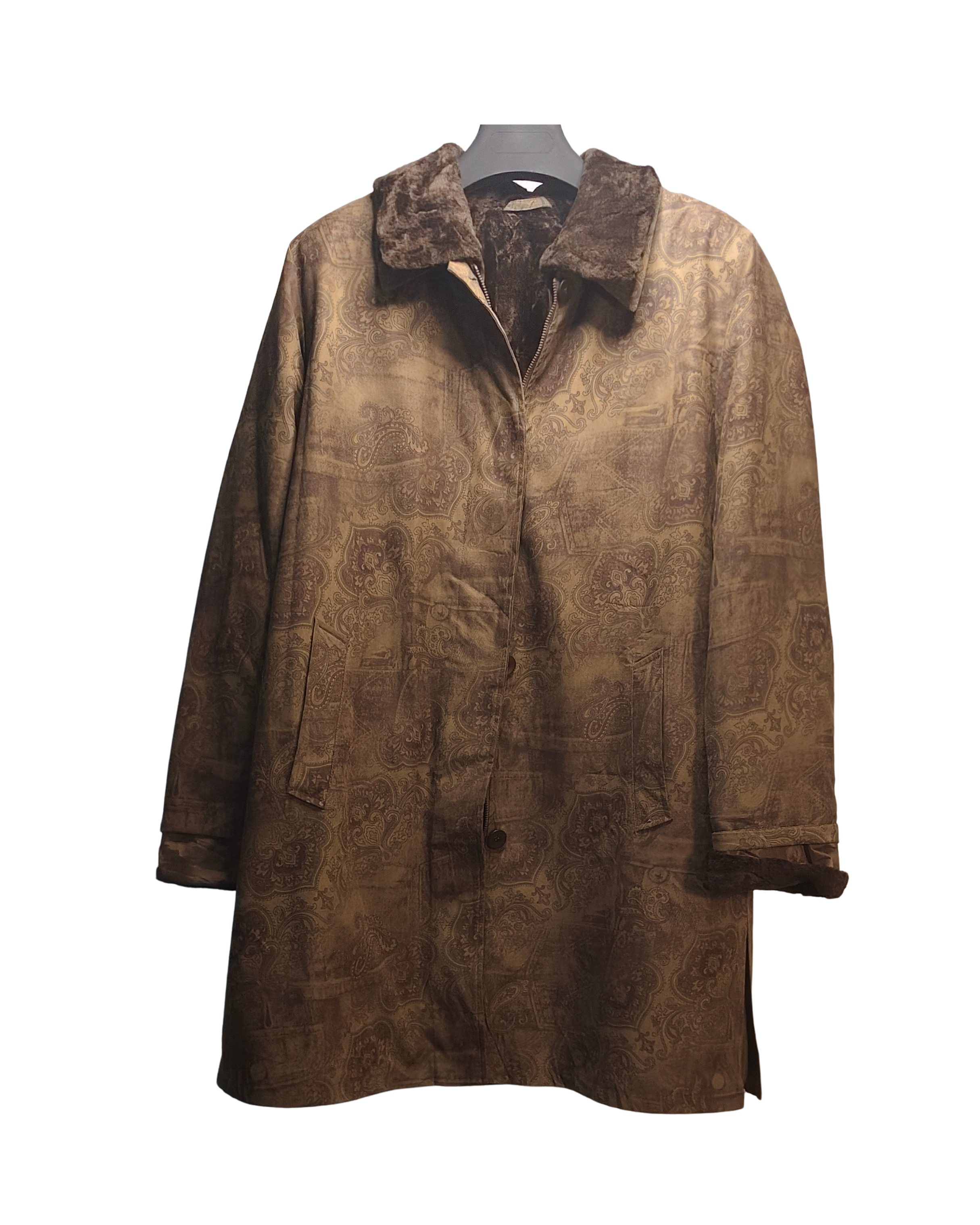 Vintage Brown Paisley Overcoat