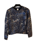 H&M Navy Blue Paisley Patterned Crewneck Sweatshirt