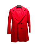 Red Double-Breasted Wool-Blend Coat