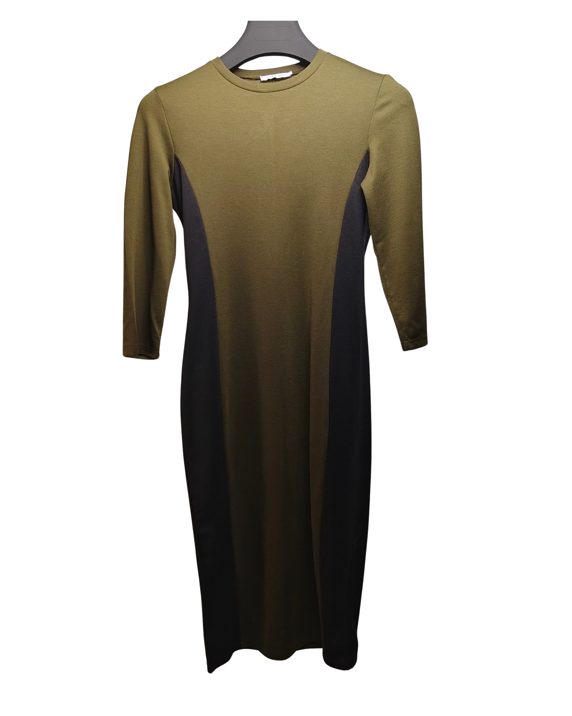 Olive & Black Contoured Midi Dress