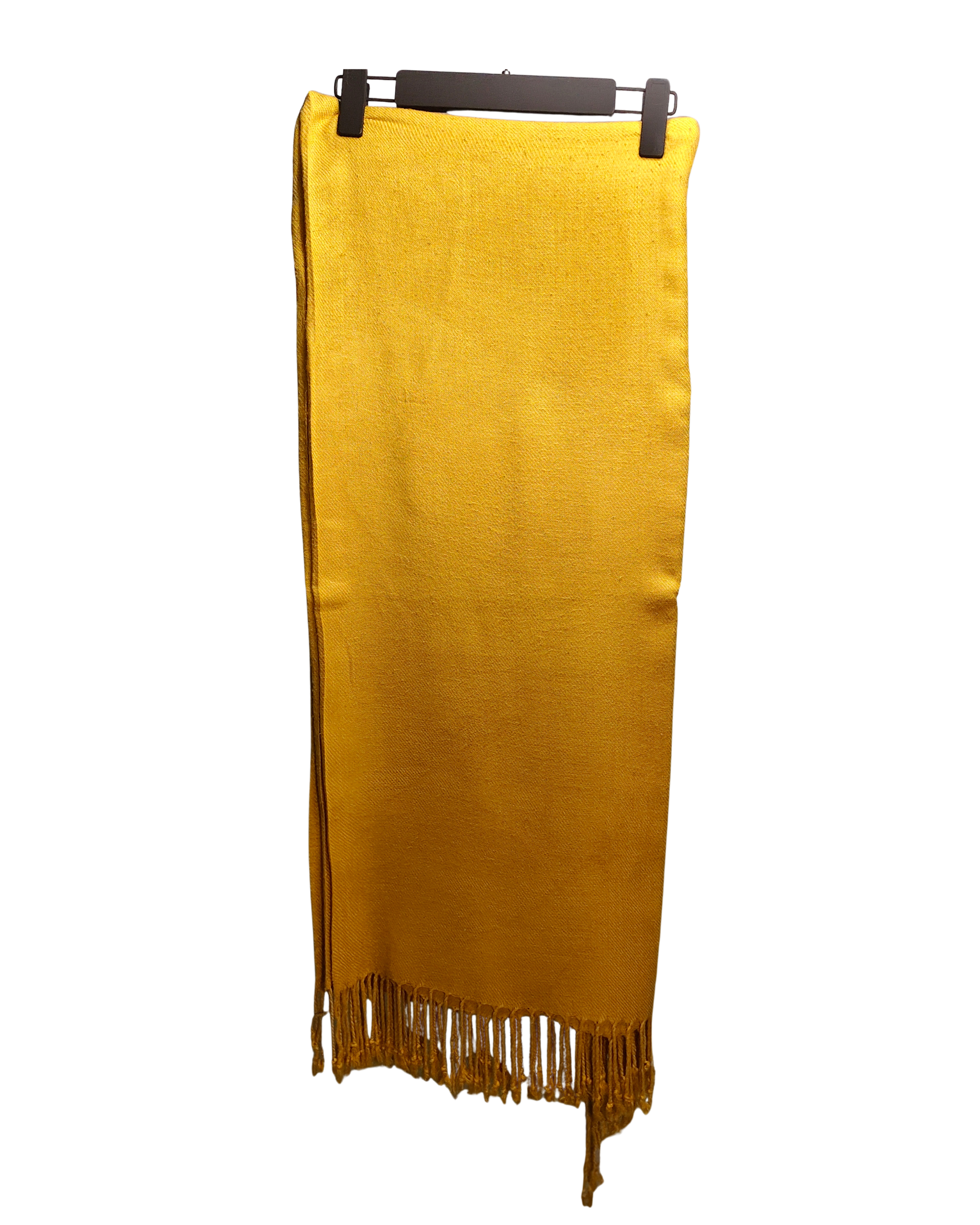 Golden Yellow Tassel-Trim Scarf