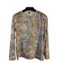 Multi-Color Abstract Print Long Sleeve Top