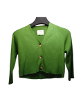 Green Cropped Button Cardigan