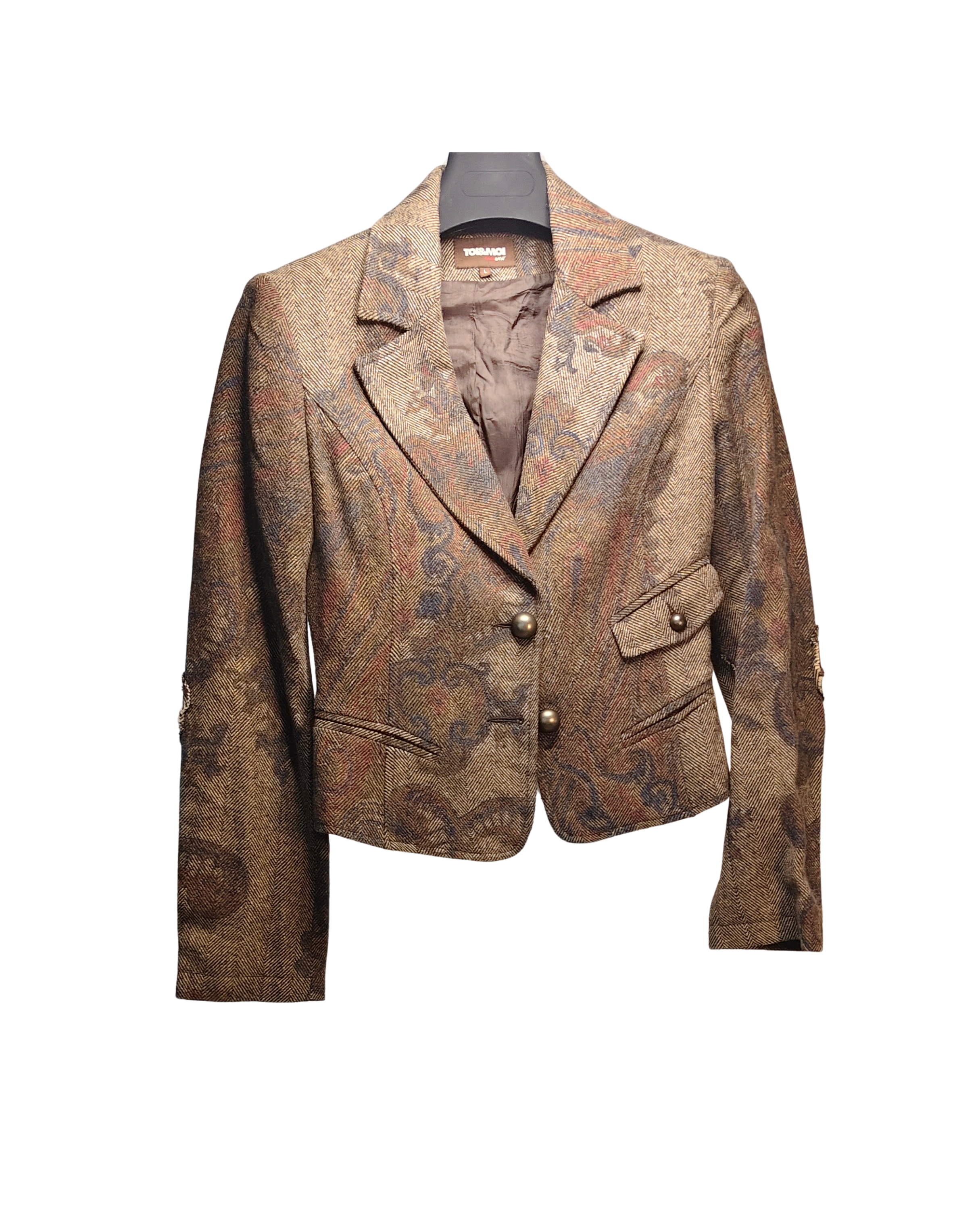 Earth-Tone Tapestry Blazer