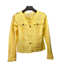 Yellow Embroidered Button Jacket