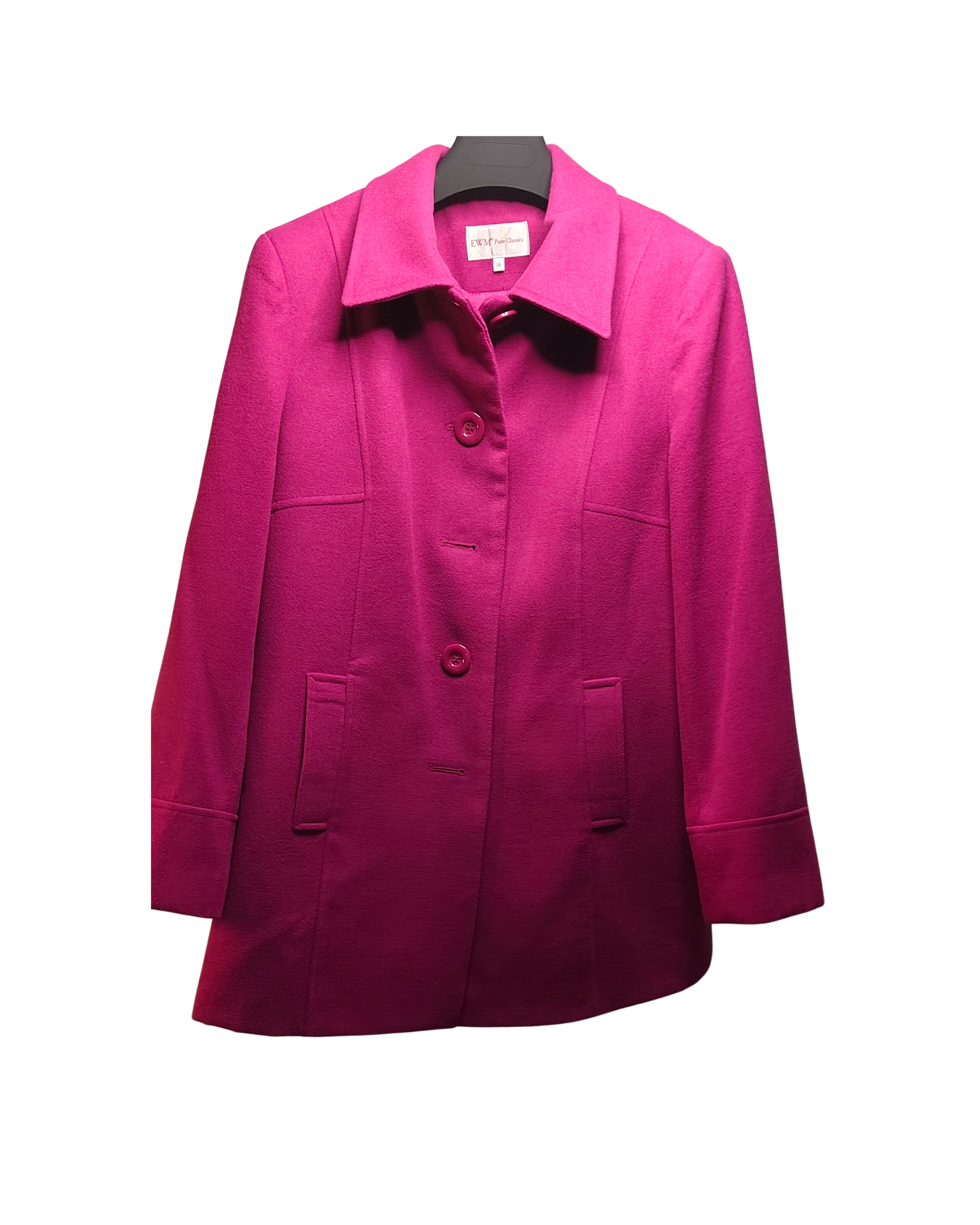 Magenta Wool Walking Coat