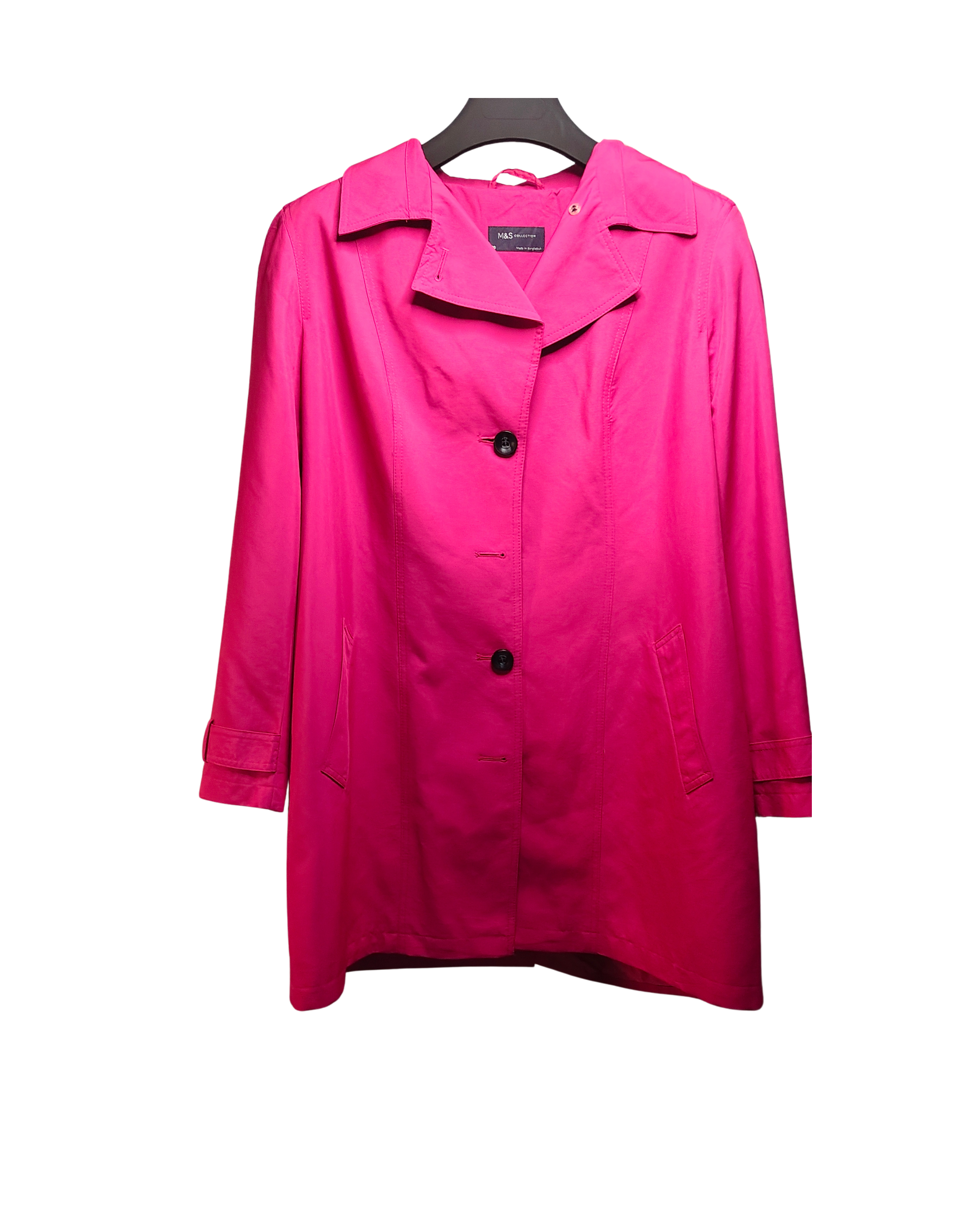 Pink Mid-Length Button Coat