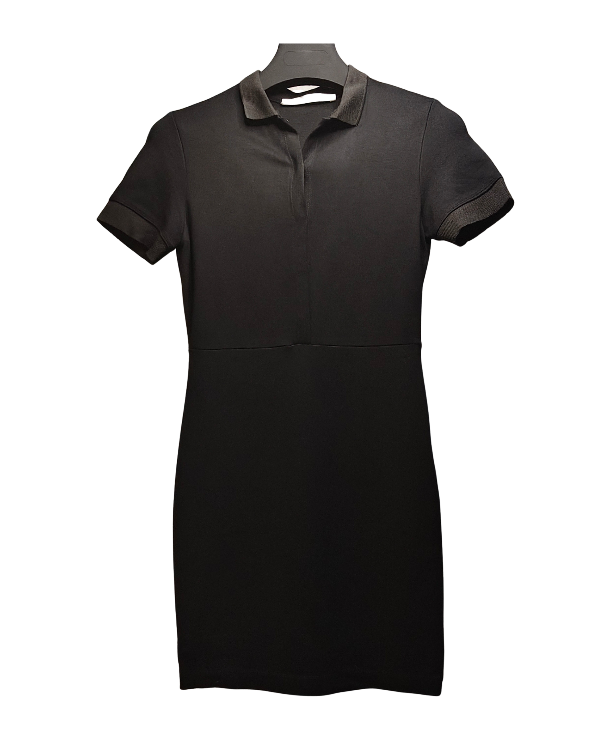 Sporty Black Polo Mini Dress
