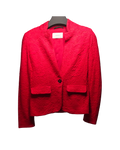 Red Textured Jacquard Blazer