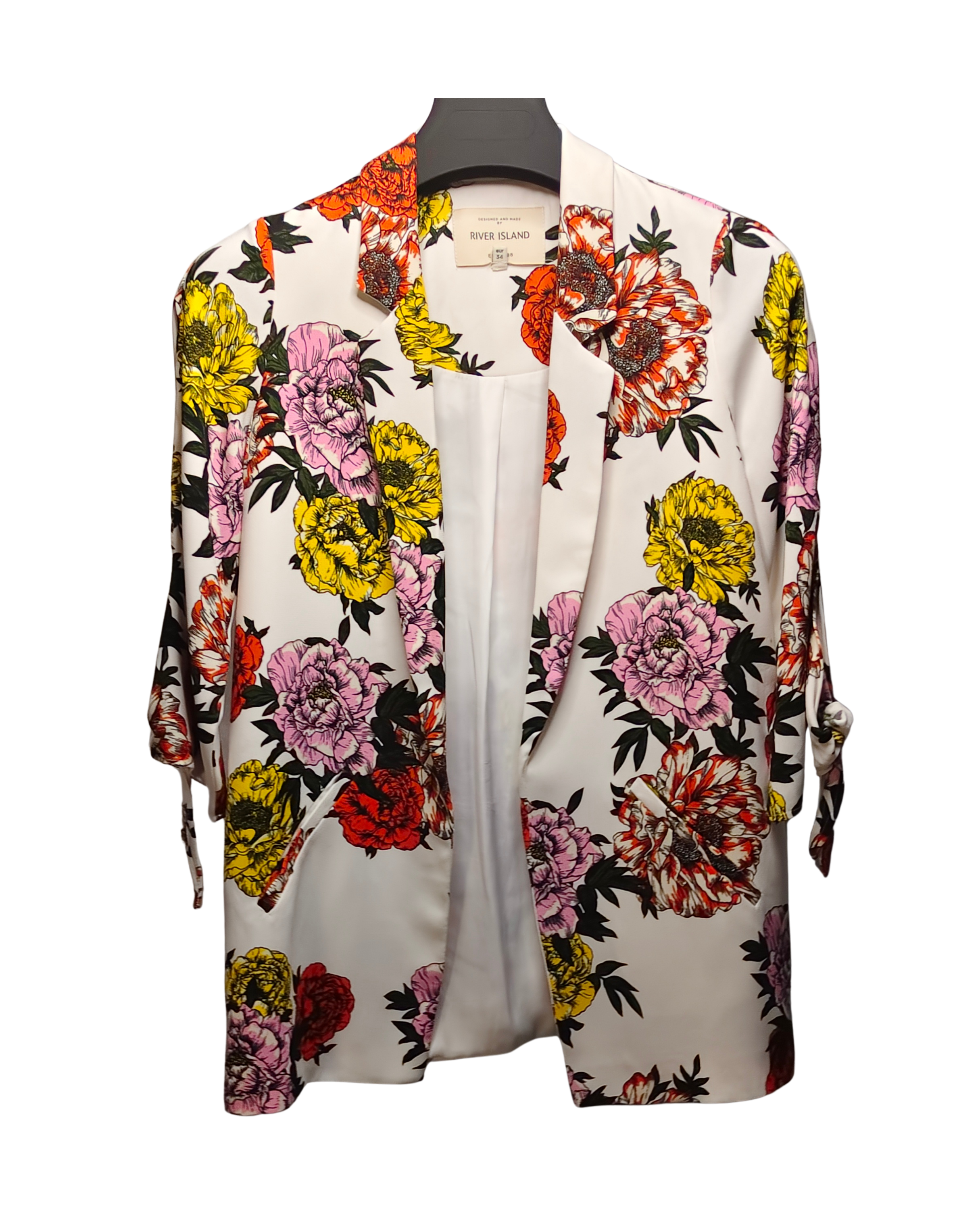 Floral Satin Longline Blazer