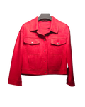 Red Cropped Utility Jacket