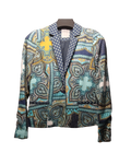 Teal Paisley Satin Blazer