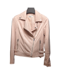 Blush Pink Suede Moto Jacket