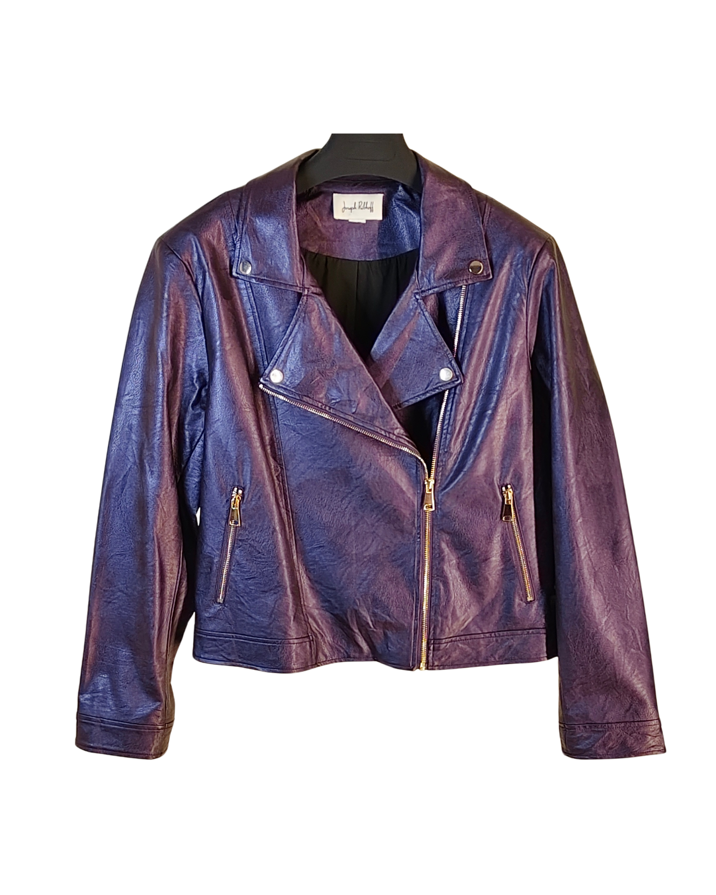 Joseph Ribkoff Metallic Purple Biker Jacket