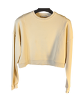 Pull&Bear Cream Cropped Sweatshirt with Seam Detail