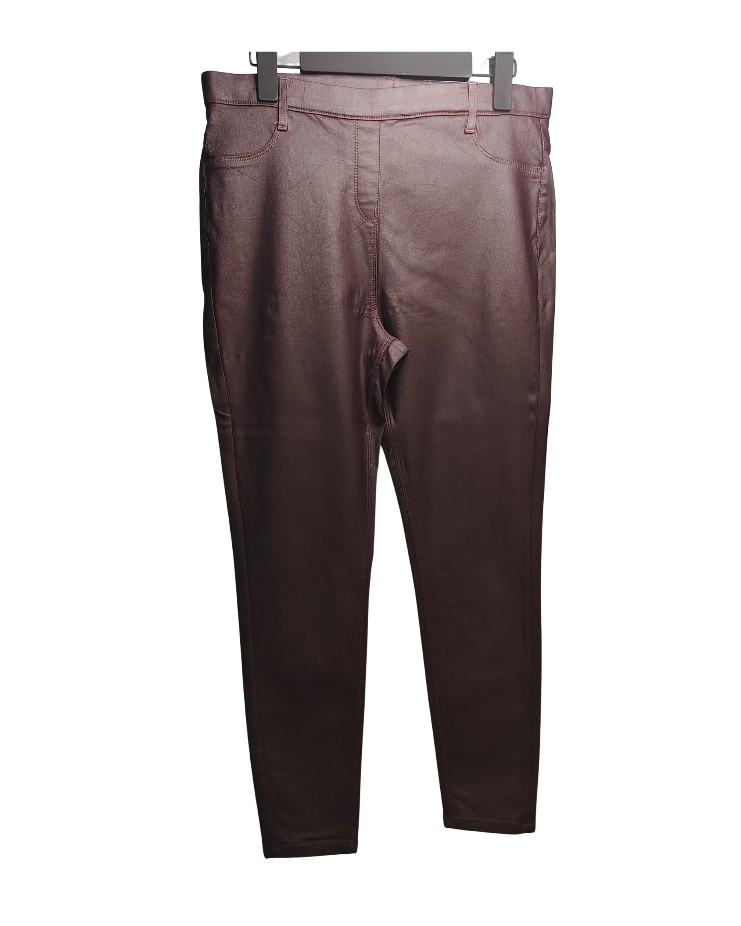 Black Cherry Metallic Coated Leggings