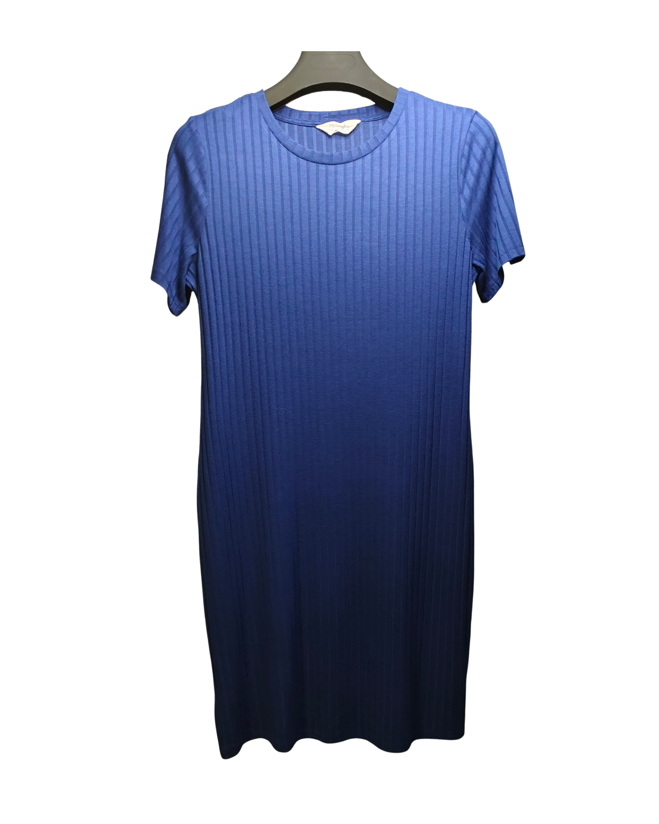 Cobalt Blue Ribbed T-Shirt Dress