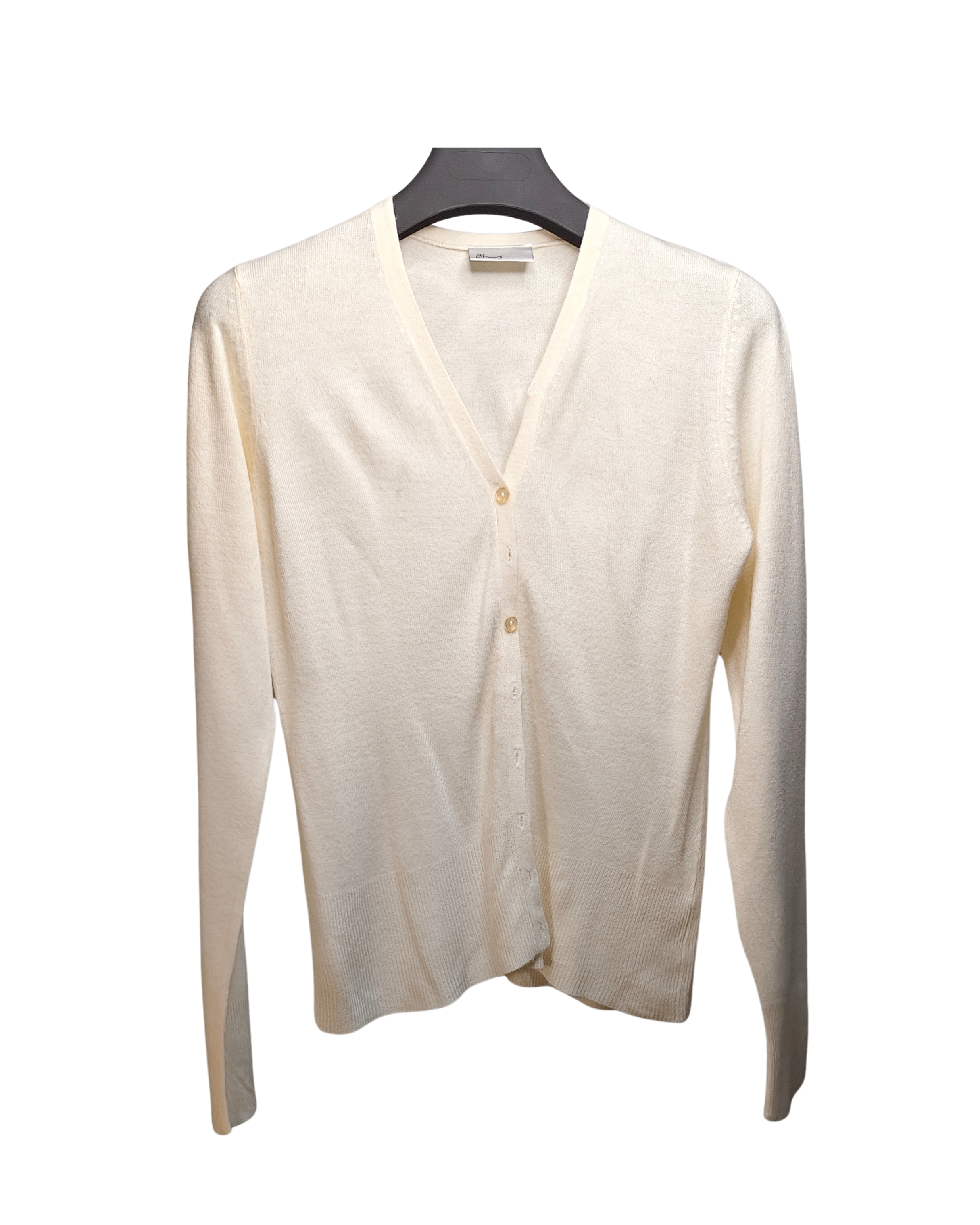 Elegant Cream Lightweight V-Neck Cardigan