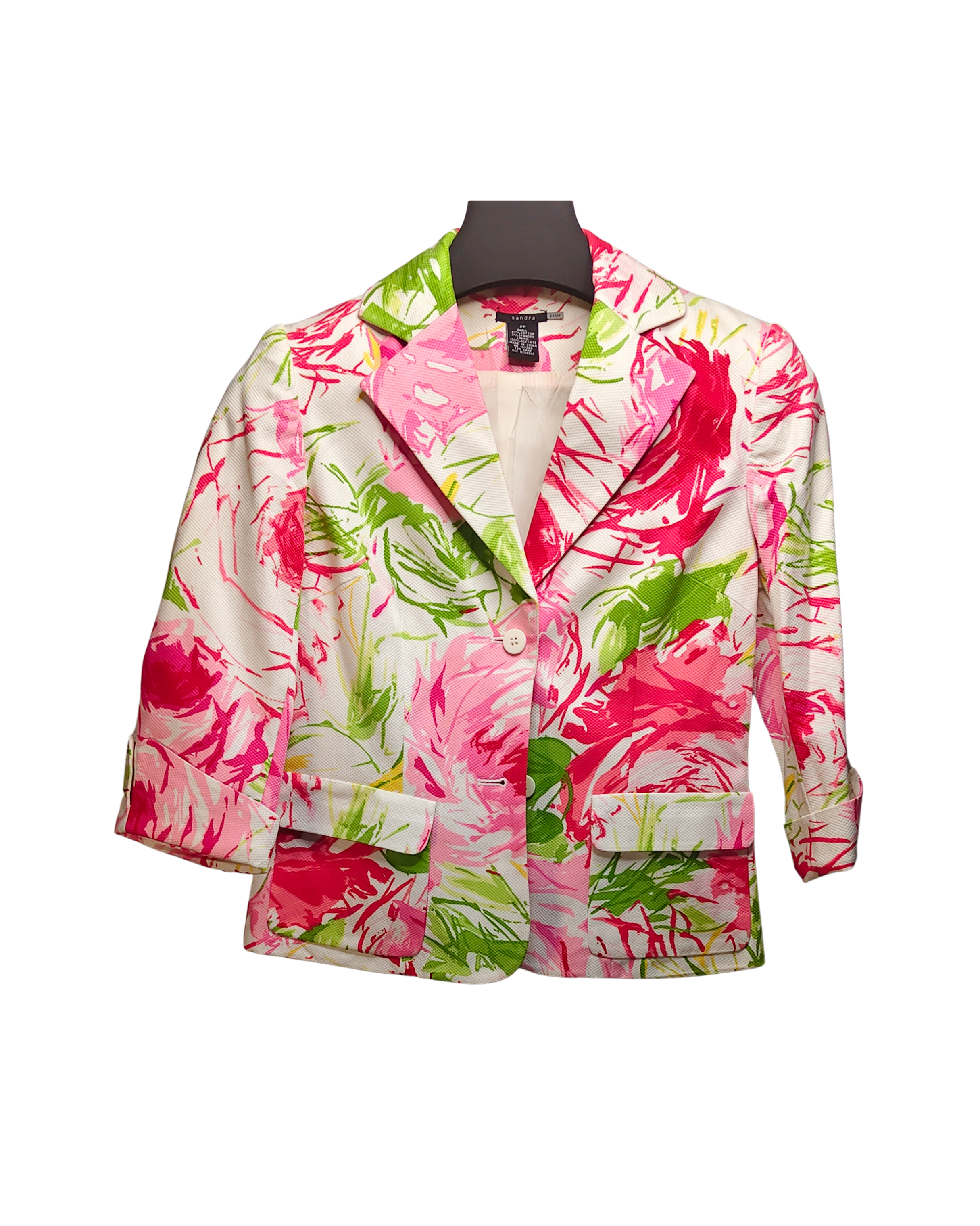 Vibrant Floral Print Tailored Summer Blazer