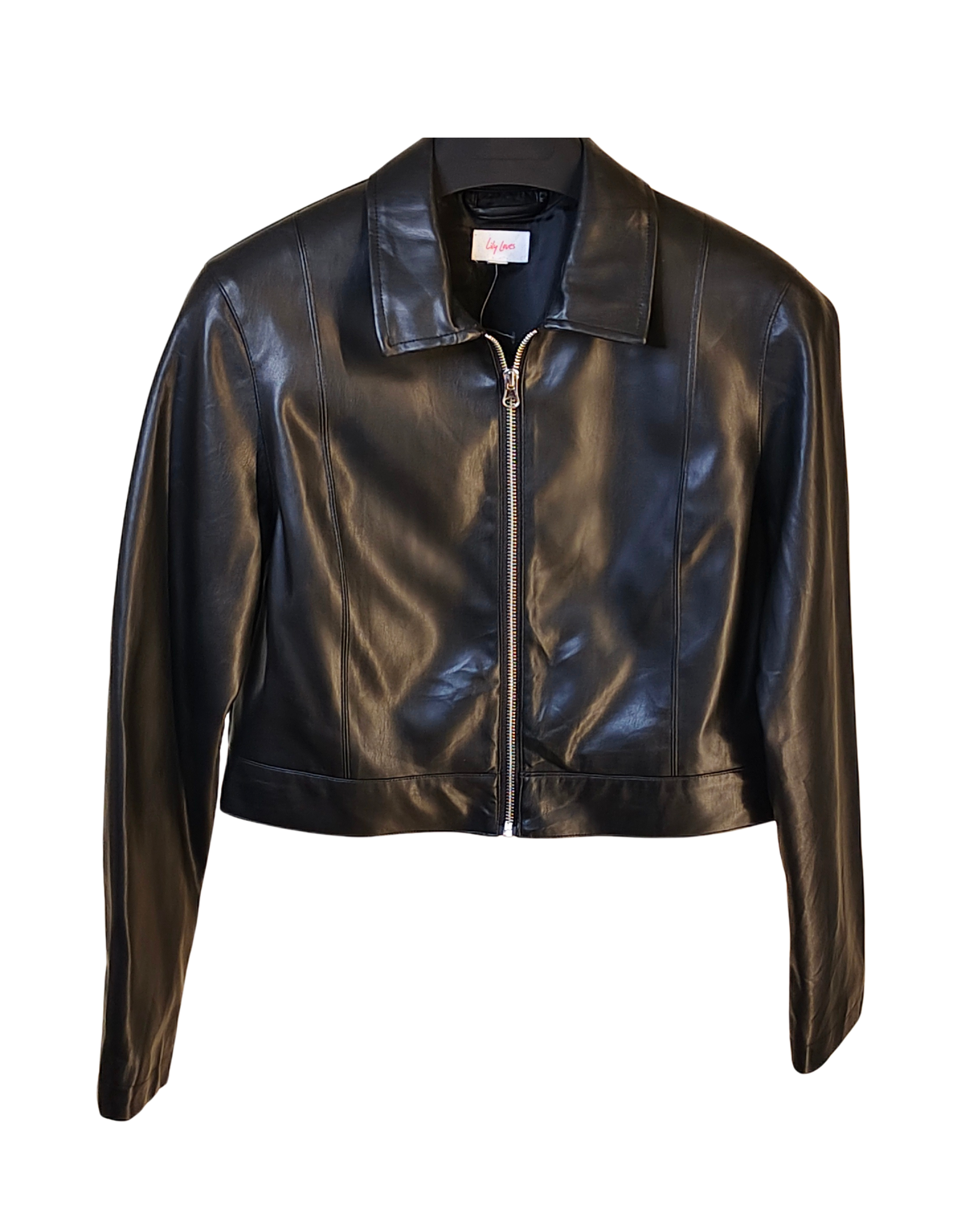 Lily Loves Minimalist Black Café Racer Jacket
