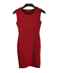 Sleeveless Red Plaid Bodycon Dress