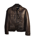 Classic Dark Brown Genuine Leather Jacket