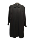 Classic Black Longline Overcoat with Raglan Sleeves