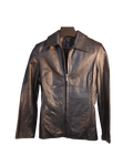 London Fog Black Leather Collared Zip Jacket