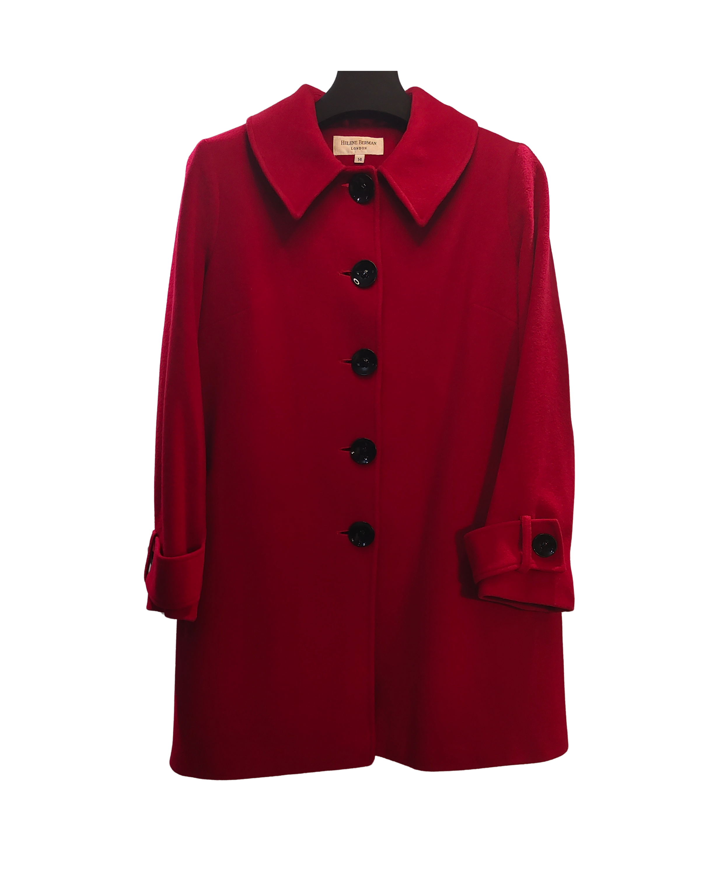 Helen Berman London Red Wool Blend Coat