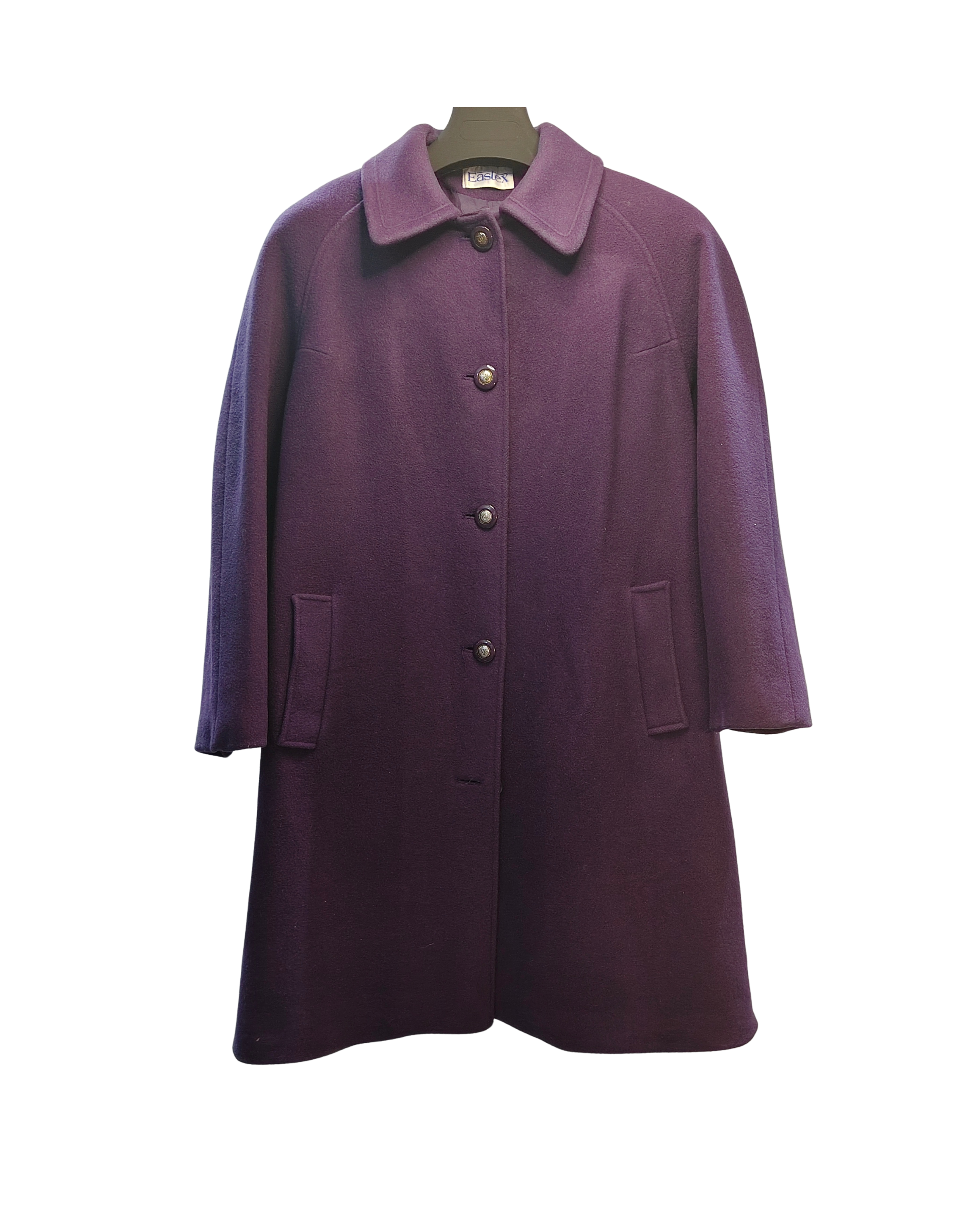 Eastex Deep Violet Wool Button-Down Coat