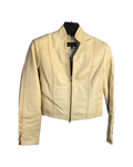 Elegant Beige Genuine Leather Jacket